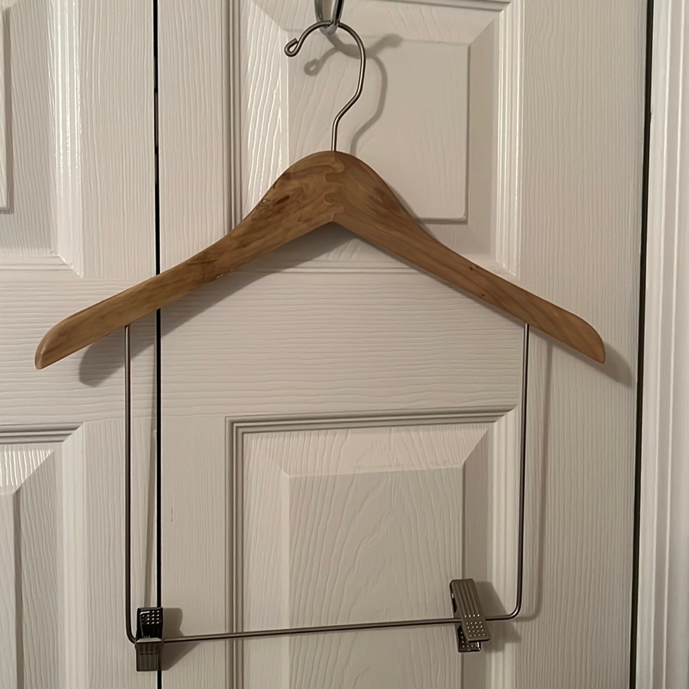 Wooden outfit hanger